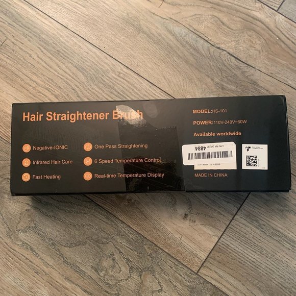 NWT NICEBAY IONIC & INFRARED ONE PASS STRAIGHTENING HAIR STRAIGHTENER BRUSH - Picture 2 of 5